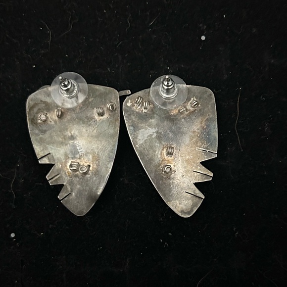 Sterling Silver Geometric Earrings - Picture 4 of 7